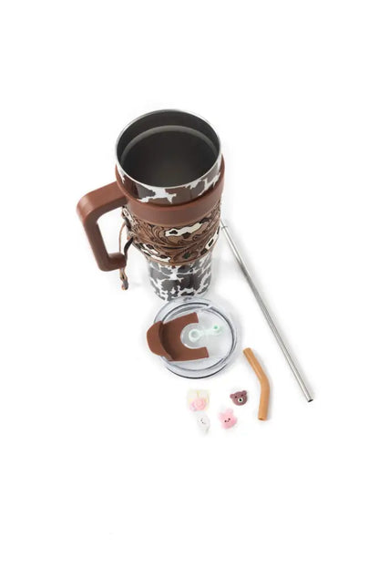 Wide Wyoming Tumbler In Brown and White - Tumbler