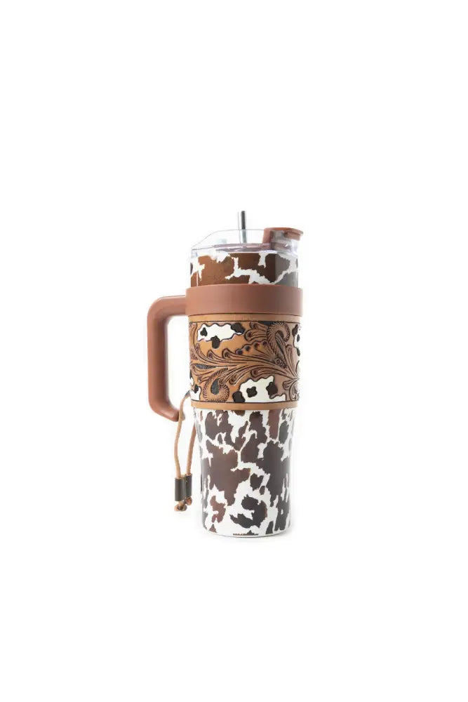 Wide Wyoming Tumbler In Brown and White - Tumbler