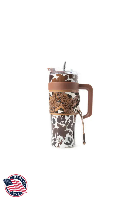 Wide Wyoming Tumbler In Brown and White - WITH TOOLING - Tumbler