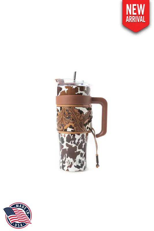 Wide Wyoming Tumbler In Brown and White - WITH TOOLING - Tumbler