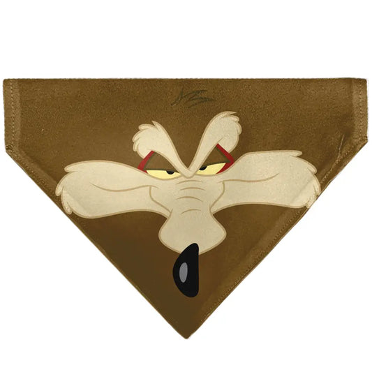 Pet Bandana - LOONEY TUNES Wile E. Coyote Face Close-Up Brown - Pet Bandanas