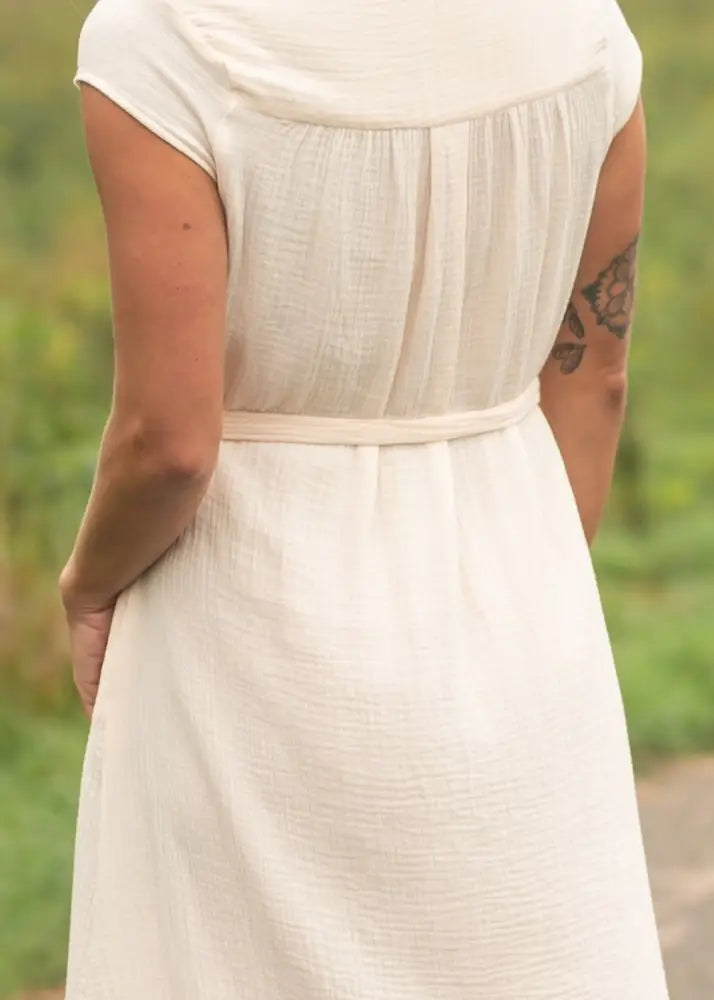 Willow Blush Pink Cotton Gauze Midi Dress - IC Dresses