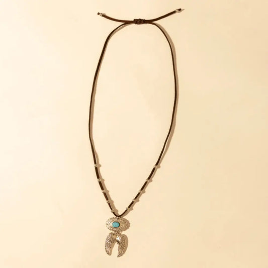 Myra Windspur Feather Necklace in Desert Turquoise - Desert Turquoise - JEWELLRY