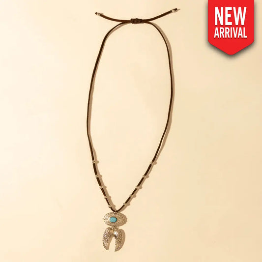 Myra Windspur Feather Necklace in Desert Turquoise - Desert Turquoise - JEWELLRY