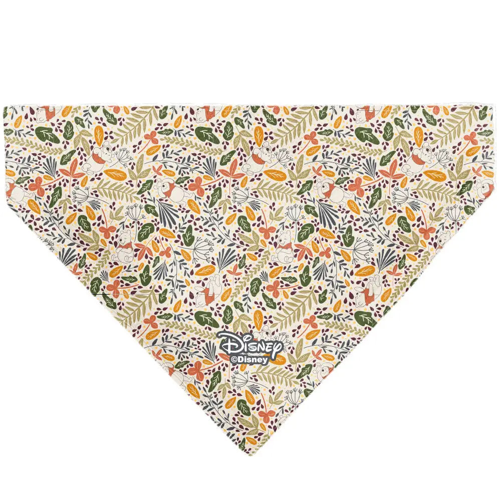 Pet Bandana - Winnie the Pooh Smiling Face/Foliage Collage Beige/Green/Orange/Yellow Pet Bandanas