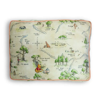 Rectangle Pet Bed - Winnie the Pooh Hundred Acre Wood Map Beige - Pet Beds