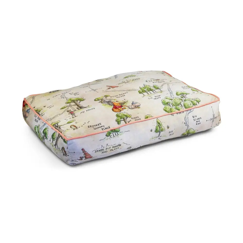 Rectangle Pet Bed - Winnie the Pooh Hundred Acre Wood Map Beige - Pet Beds