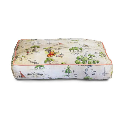 Rectangle Pet Bed - Winnie the Pooh Hundred Acre Wood Map Beige - Pet Beds