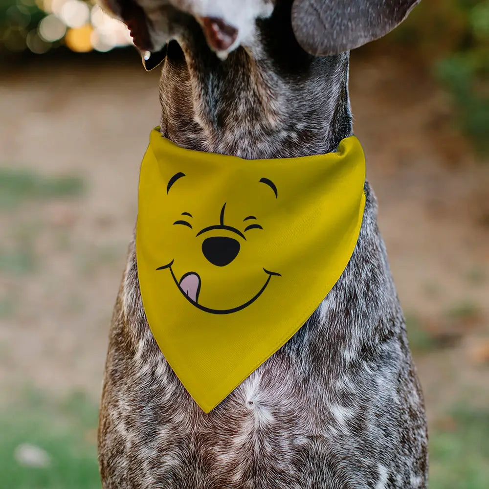 Pet Bandana - Winnie the Pooh Winking Smiling Face Golden Yellow - Pet Bandanas