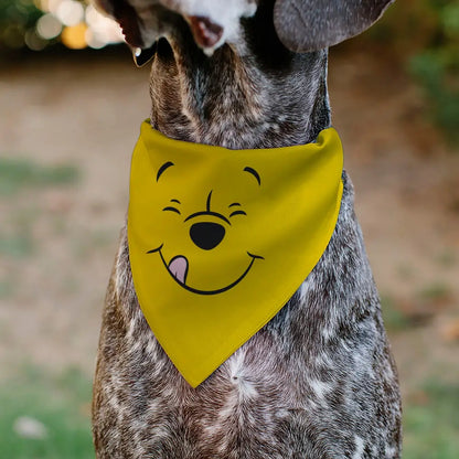 Pet Bandana - Winnie the Pooh Winking Smiling Face Golden Yellow - Pet Bandanas