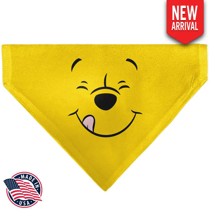 Pet Bandana - Winnie the Pooh Winking Smiling Face Golden Yellow - Pet Bandanas