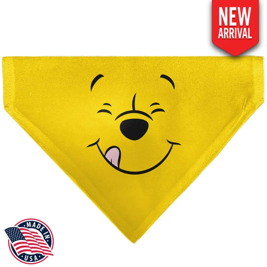 Pet Bandana - Winnie the Pooh Winking Smiling Face Golden Yellow - Pet Bandanas
