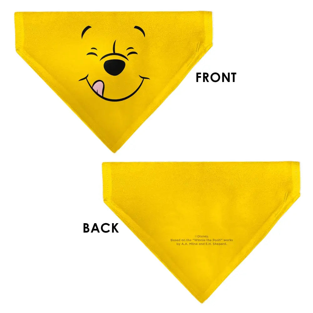 Pet Bandana - Winnie the Pooh Winking Smiling Face Golden Yellow - Pet Bandanas