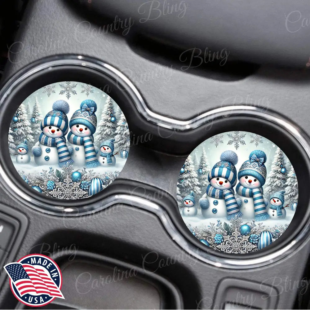 Winter Friends - Blue Car Coaster