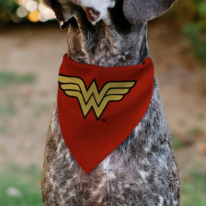 Pet Bandana - Wonder Woman WW Logo Red/Black/Yellow Pet Bandanas