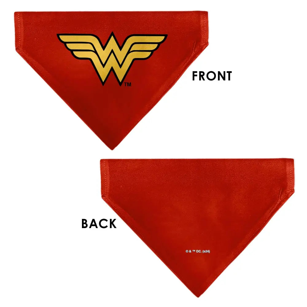 Pet Bandana - Wonder Woman WW Logo Red/Black/Yellow Pet Bandanas