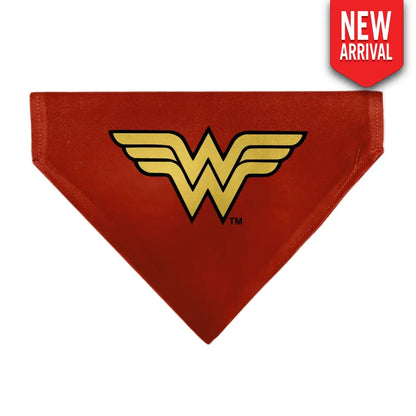 Pet Bandana - Wonder Woman WW Logo Red/Black/Yellow Pet Bandanas