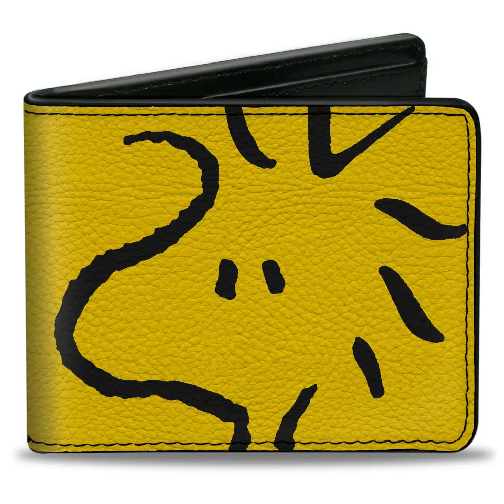 Bi-Fold Wallet - Peanuts Woodstock Face Yellow/Black Bi-Fold Wallets