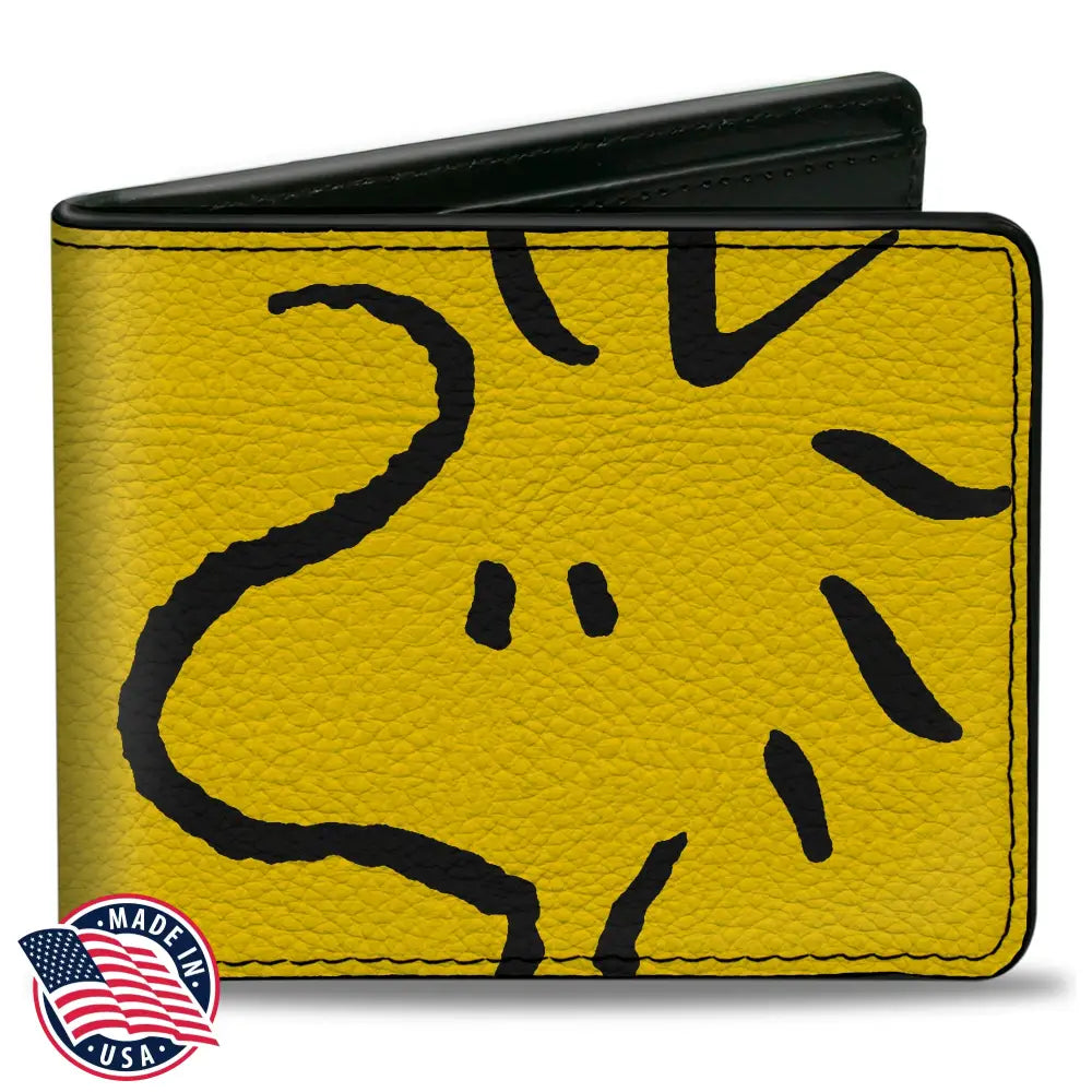 Bi-Fold Wallet - Peanuts Woodstock Face Yellow/Black Bi-Fold Wallets