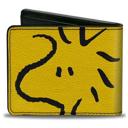 Bi-Fold Wallet - Peanuts Woodstock Face Yellow/Black Bi-Fold Wallets