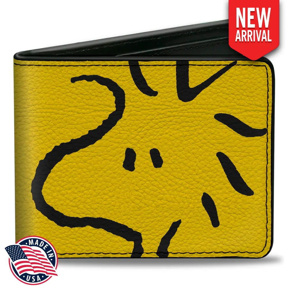 Bi-Fold Wallet - Peanuts Woodstock Face Yellow/Black Bi-Fold Wallets