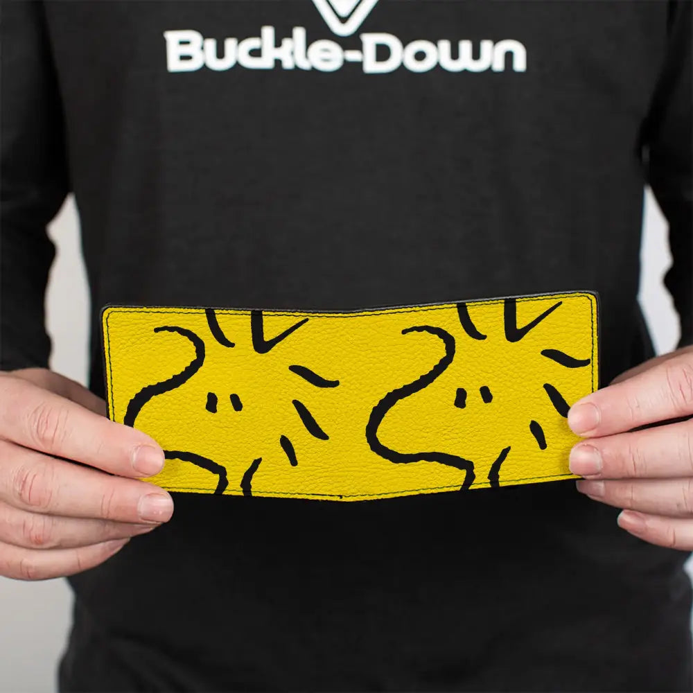 Bi-Fold Wallet - Peanuts Woodstock Face Yellow/Black Bi-Fold Wallets