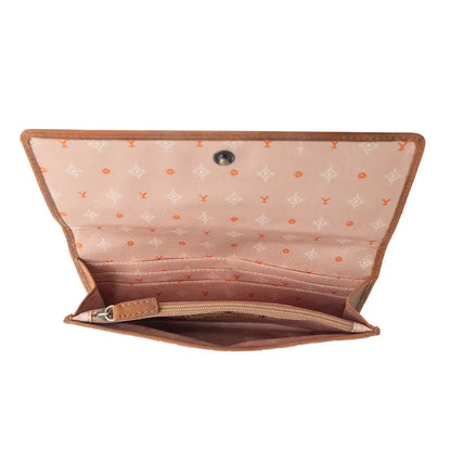Myra Yellowstone Sienna Stockyard Hairon Leather Women’s Purse in Cream Cocoa - Cream Cocoa - Bags