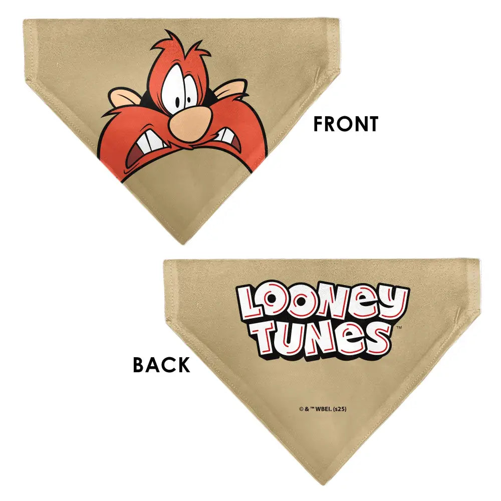 Pet Bandana - LOONEY TUNES Yosemite Sam Face Close-Up Tan - Pet Bandanas