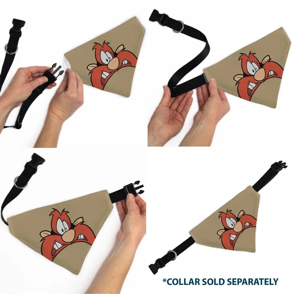 Pet Bandana - LOONEY TUNES Yosemite Sam Face Close-Up Tan - Pet Bandanas