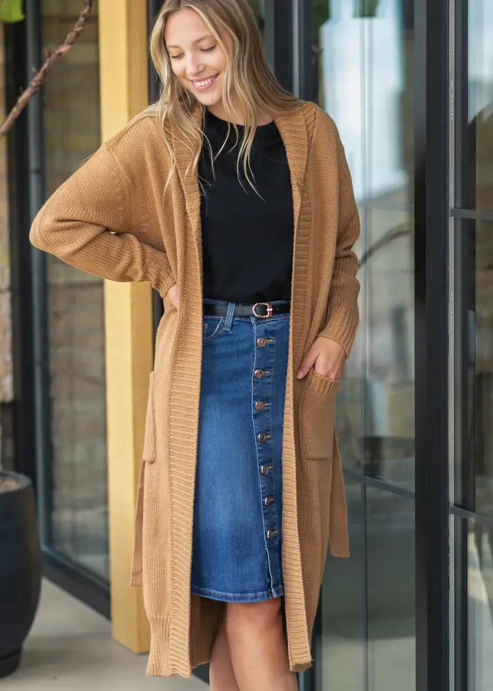 Zana Front Button Denim Midi Skirt - FINAL SALE - IC Skirts