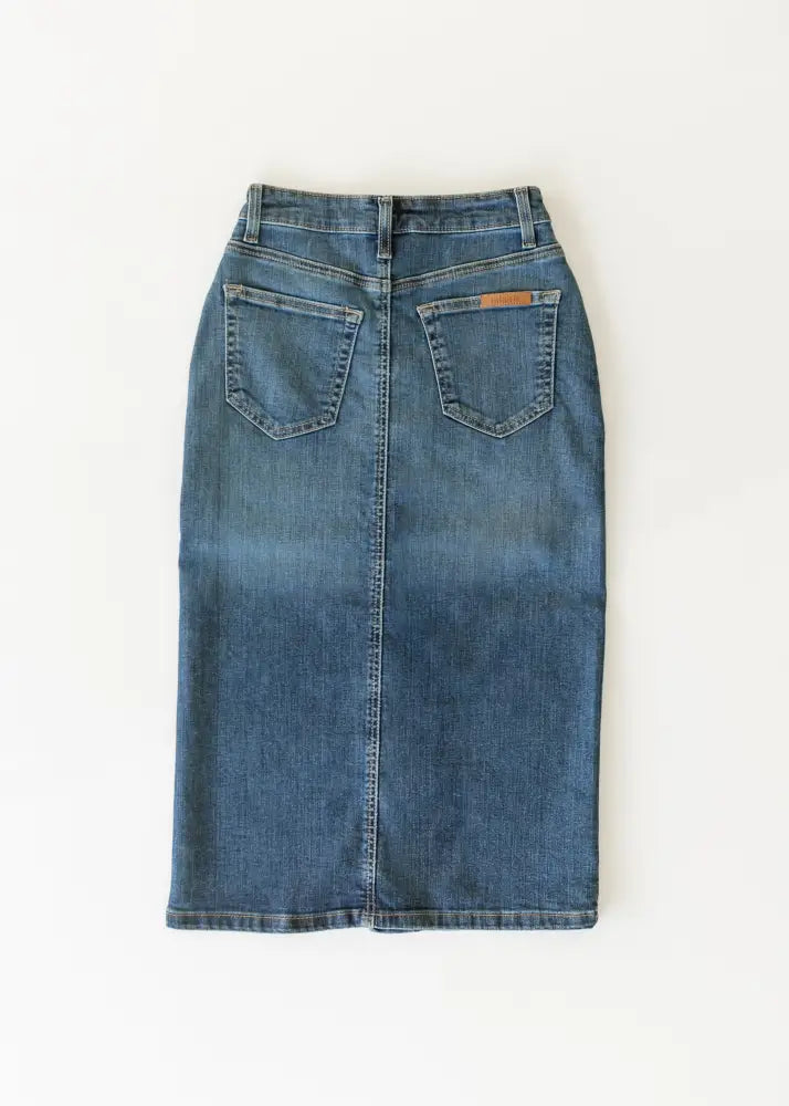 Zana Front Button Denim Midi Skirt - FINAL SALE - IC Skirts